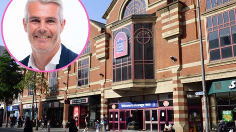Vicarage Field Shopping Centre and (inset) council leader Dominic Twomey