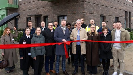 A ribbon-cutting ceremony for the Dagenham Green development (credit Peabody)