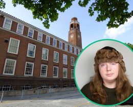 Barking Town Hall with (inset) Green Party candidate Curtis Cooper