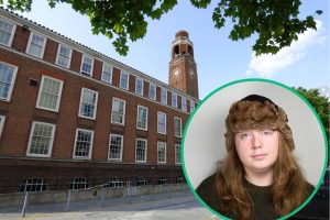 Barking Town Hall with (inset) Green Party candidate Curtis Cooper