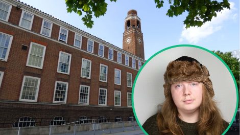 Barking Town Hall with (inset) Green Party candidate Curtis Cooper