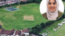 May and Baker Sports Club (credit Google) and (inset) councillor Saima Ashraf (credit Barking and Dagenham Council)