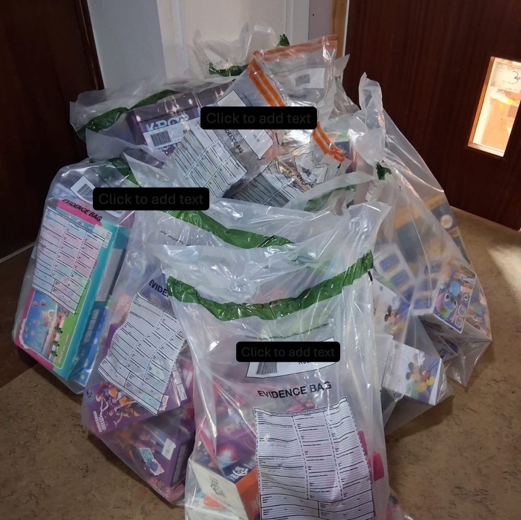 Toys seized by Barking and Dagenham Council from Barking Market