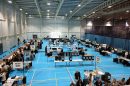 A view of the election count at Barking Sporthouse