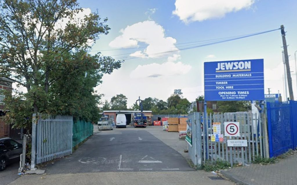 The former Jewson in Shafter Road, Dagenham (Credit: Google)