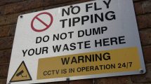 'No fly-tipping' sign