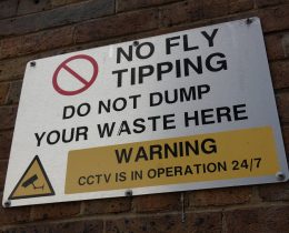 'No fly-tipping' sign