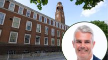 Barking Town Hall and (inset) council leader Dominic Twomey