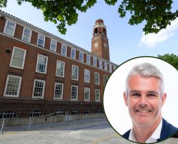 Barking Town Hall and (inset) council leader Dominic Twomey
