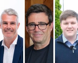 From left; Dominic Twomey, Andy Burnham, Ben Suter