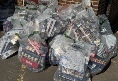 Illegal cigarettes discovered in a raid in Dagenham Heathway (credit Barking and Dagenham Council)