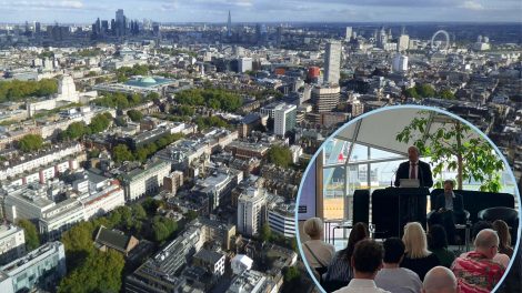 London and (inset, credit LDRS) Jules Pipe at the launch of the new draft London Plan