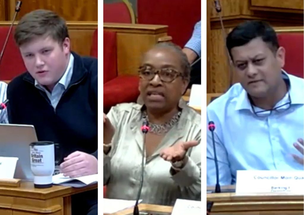 From left; Reform councillor Ben Suter, Labour's Ingrid Robinson, and Green councillor Moin Quadri