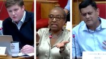 From left; Reform councillor Ben Suter, Labour's Ingrid Robinson, and Green councillor Moin Quadri
