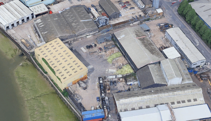 Google Earth view of the Eutopia warehouse complex