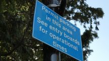 A permit parking sign