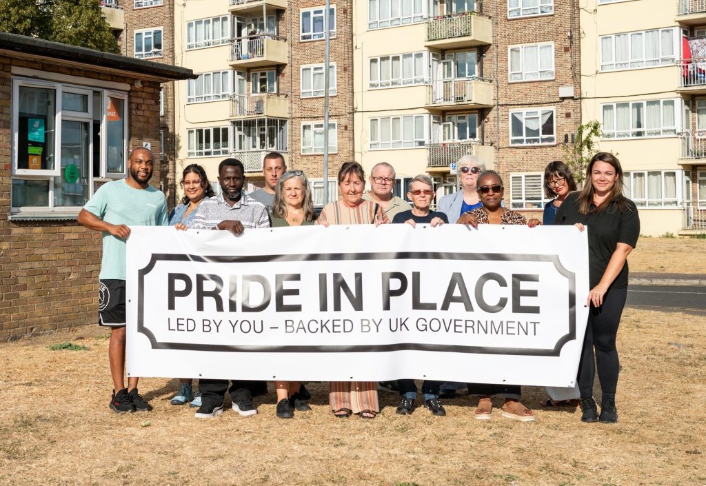 The Pride in Place board for Central Park and Frizlands Lane