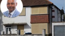An empty home and (inset) Labour cabinet member Syed Ghani