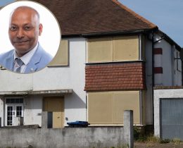 An empty home and (inset) Labour cabinet member Syed Ghani