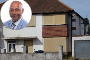 An empty home and (inset) Labour cabinet member Syed Ghani
