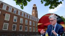 Barking Town Hall and (inset) auditor Guy Clifton