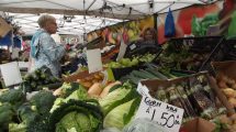 A fruit and veg market stall